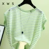 plus size women sweater summer o neck casual loose striped kint oversize sweater pullover fashion kint thin sweater pink jumper 210604