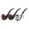 Smoking Pipes Handheld Bent Pipe Wooden Filter Grinder Portable Pocket Durable Cigarette Accessories Gifts