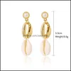 Jewelrybohemia women shell stud earrings dangle chandelier夏のビーチファッションウィルとアンディジュエリードロップ配信2021 qts0y