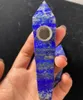 Natuurlijke Lapis Lazuli Rokende Pijpen Energie Stone Gemstone Tobacco Obelisk Healing Wand Crystal Quartz Punt Pijp met geschenkdoos