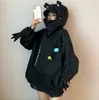 2021 Springtime Embroidery Frog oversized Sweatshirt men and women's Hoodies Harajuku Warm Pullover Womens Korean Style Hoodie X0721