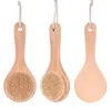 Brosse pour le corps peau sèche avec manche en bois court poils de sanglier douche épurateur masseur exfoliant SN4189