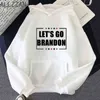 Letter Printed Lets Go Brandon Hoodie Oversized Unisex Sweatshirt Mäns Hoodies Casual Pullovers Toppar Enkel Långärmad Kläder Y211122