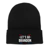 50% de réduction Bonnet Tricoté Hiver Chaud Enfants Allons-y Brandon Lettres Imprimé Hip-Cap Chapeaux Beanie Garçons Filles Crâne-Casquettes