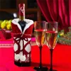 Couverture de bouteille de vin de noël, manteau de Champagne, pull, sac cadeau, ornements de Table de noël, décoration de dîner, PHJK2111