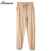 Grau Schwarz Beige Khaki Lila Jogginghose Frauen Baggy Plus Größe 76543xl Trainingsanzug Frauen Sport Jogging Femme Oversize Lose Hosen 201012