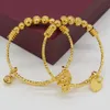 Adixyn Two Pieces Ball Bangles for Baby/kids Gold Color Ethiopian Bracelet/bangle Trendy African Arab Jewelry Q0717