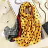 Märke Designer Silk Scarf Kvinna Foulard Bandana Long Shawls Wraps Vinter Neck Scarves Pashmina Lady Hijab Luxury 211110