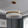 Lampadario di lusso con luce di cristallo oro Lampada Post Modern Minimalista Nordic Soggiorno Lampade a sospensione Tavolo da pranzo Top Lampadari Camera da letto LED