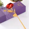 newArtificial Long Stem Flower 24k Gold Foil Plated Rose Gifts for Lover Wedding Christmas Valentines Mothers Day Home Decoration EWE6059