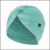Beanie/Skl Caps Hats & Hats, Scarves Gloves Fashion Aessories S1307 Bridle Button Twister Headscarf Cap Womens Hat Headwear Lady Beanies Tur