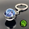 Ball Glow in the Dark Luminous Wolf Key Pierścień szklany szklany brelok do breloczki worka wiszą biżuterię mody wola i piaszczyste