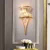 Vintage Crystal Wall Sconce Lysning LED ROPE Bedroom Bedside Living Room Espelho Luminaria de Parede Lamp