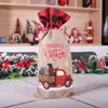 Christmas Plaid Wine Bottle Cover Floral Car Printted Wines Bag Xmas Champagne Bottles Covers Christmases Decoration CGY116