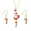 Brincos Colar de moda Design 1 Conjunto Série de Natal Mulheres pingando Sinos do Papai Noel Papai Noel Acessórios para presentes de joias