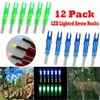 12pcs LED automaticamente iluminado seta luz nocks cauda para setas de besta 6.2mm