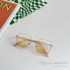 Fashion Kids Sunglasses Girls Vintage Metals Square Frame Square Eyeglass Kids Gradient Sunblock Childre