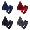 Boys Girls Velvet Clothes Sets Children Sweatshirt + Sweatpants Hooded Tracksuit Outfits Kid Clothing 80-140 Fashion Sport Suit 211224