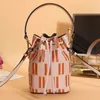 Women Bucket Bag Lady Shoulder Bags Purse High Quality Patchwork Color Genuine Leather String Embossed Printing Classic Pattern Ba2410