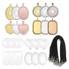 Ohrringe Halskette 13MC Strass Lünette Po Anhänger Tabletts Set Bunte leere runde Charms mit klarem Glas Cabochon Schmuckherstellung