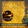 3x3m LED Perde Icikle String Lights Noel Peri Garland Düğün için Açık Ev Dekorasyon 3x1m Y201020