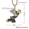 Pendant Necklaces Iced Out Full Cubic Zircon Cartoon Character Popeye Pendants Necklace For Men Hip Hop Rapper Jewelry Gift3281