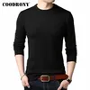 COODRONY Brand Sweater Men Classic Casual O-Neck Pull Homme Winter Thick Warm Knitwear Pullover Men Pure Color Jersey Male C1004 210909