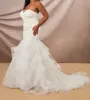 2021 Gorgeous Sweetheart Mermaid Wedding Gowns Coverd Button Backless Sweep Train Chruch Style Bridal Dress Custom Made