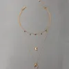 Collares con colgante, collar de cristal colorido a la moda para mujer, Gargantilla de aleación de oro multicapa con cabeza de toro y luna Vintage, joyería Bohemia 1