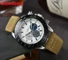 Sub Pokrętła Die Klasyczne mieszkańcy Męskie Date Date Watch Nylon Fabric Quartz Sapphire Luminous Zegarki Factory Montre De Luxe