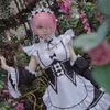 Re Zero Kara Hajimeru Kawaii Isekai Seikatsu Ramu RAM Remu REM Cosplay Christmas Dress Maid Apron Outfit Uniform Sets Y0913