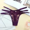 G-Strings Çok katmanlı düşük bel bağları külot brifingler seksi dantel bikini ile bikini için görüyor