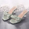 Talltor 2021 Summer Square Toe Women Fashion Thin High Heel Ladies Mules Elegant Female Outside Slides Sandal Shoes 34-40