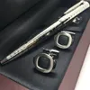 Cuff Metal Famous cufflink silver checkered Ballpoint Pen writing supplier Business Office and School fashion pens cufflinks no bo2438516