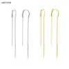 925 Sterling Silver Gold Chain Piercing Drop Earring Long Chains Thread Pin Luxury Spain Rock Jewelry Ohrringe Pendiente