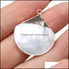Charms Jewelry Findings & Components Charm Winding Copper Wire Shell Pendant Sector Natural Mother-Of-Pearl Pendants For Making Diy Necklace