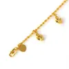 71186 xuping 2021 trendy slim water wave jewellery bracelet, bell heart charm Malayan emas gold plated bracelet
