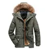 Men Parka Winter Fashion Fur Collar Hooded Jacket Coat Military Windproof Multi-Pocket Outdoor Casual 's Jackets 211216