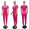 Women Sports Tracksuits Two Pieces Set Digital Short Sleeve +Long Pants Sportwear Ladies Outfits For Summer And Fall