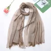 Spain Unisex Style Cotton Scarf Women Linen Shawls Solid Color Long Women's Scarves Shawl Men Scarf Bandana Headband