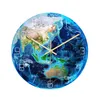 Night Glowing Acrylic 3D Earth Wall Clock In Dark Fluorescent Luminous Needle Art Horloge Modern Home Decoration Living Room 211110