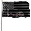 Bandera americana negra de poliéster de 3x5 pies, no se dará cuarto, bandera de protección histórica de EE. UU., bandera de doble cara para interior y exterior SE8