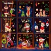 Lindo Santa Claus pegatinas de vidrio para ventana abatible decoración navideña obturador de Navidad pegatina arreglo de escena