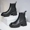 Новые Женские Boots Boots Натуральные Кожаные Дамы Короткие Ботинки Толстая каблука Зимняя Женская Обувь Обувь Размер 34-39