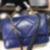Designer- Moda donna Borse con patta blu nere Borse a tracolla con borse a tracolla da donna in metallo dorato 656