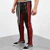 Calças masculinas 2021 homens corredores casuais fitness homem sportswear tracksuit fundos skinny sweatpants calças pretas ginásios