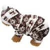 Vêtements pour chiens en peluche café cerf automne hiver quatre pieds sweat à capuche pour animaux de compagnie vêtements chauds pyjamas vêtements pour chiens chats