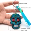 Брелок Calavera Мексиканский причудливый череп ключ цепь брелок лазерное ослепление веревочка сахар череп кольцевая сумка шарм сладкий подарок G1019