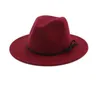 2021 nuovi cappelli vintage per donna elegante cappello Fedora in feltro solido fascia larga cappelli jazz a tesa piatta eleganti cappellini Trilby Panama