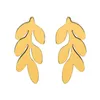 Boucles d'oreilles pour femmes, bijoux à la mode, feuille d'or, accessoires cadeaux, dames européennes et américaines simples